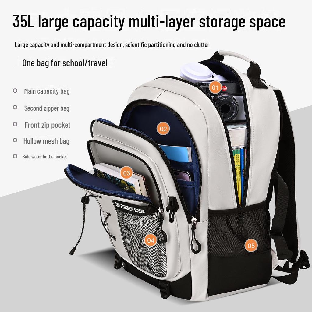 Sesame Baby Junior and Senior High School Students Large-Capacity Stylish Simple Backpack: Lightweight, Versatile, and Ideal for Commuting.