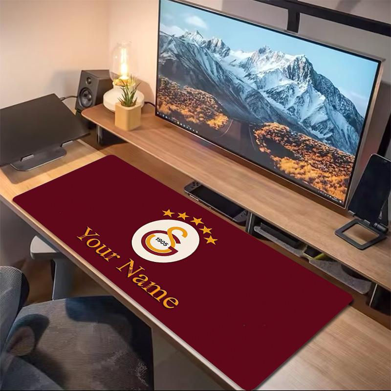 Galatasaray S1 Custom Name Large Size Mouse Pad Large Gaming Table Cushion Non-slip Laptop Tablet Big Mousepad XXL Mat Mini PC Playmat With Lock Edge