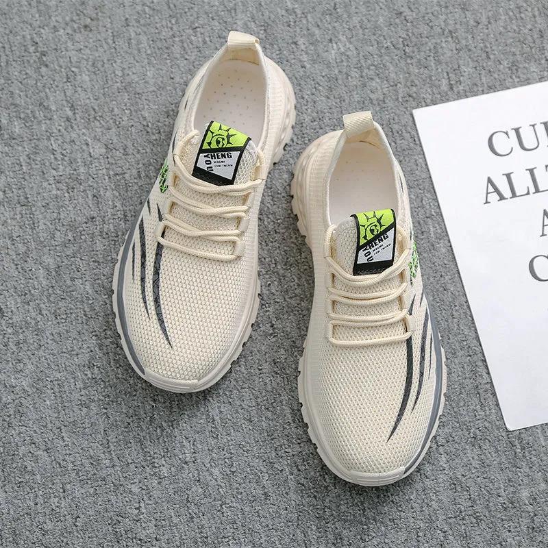 Casual Height Increasing Shoes Breathable Men's Shoes Flying Woven Sneakers Running Shoes