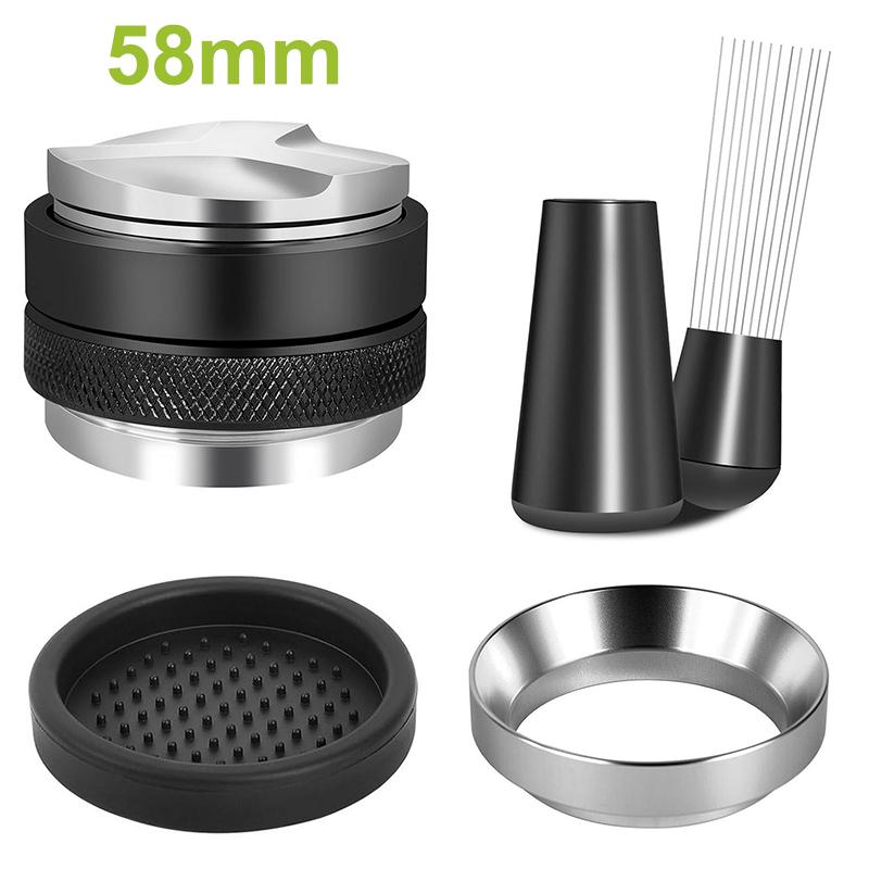 

5Pcs Espresso Accessories Kit, Coffee Distributor And Tamper Leveler, WDT Tool And Dosing Funnel Set Fits 51/53/58 Mm