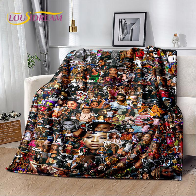 3D Latest Beyonce Giselle Knowles Soft Plush Blanket,Flannel Blanket Throw Blanket for Living Room Bedroom Bed Sofa Picnic Cover