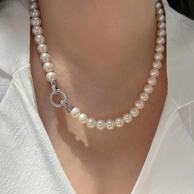 Ineinandergreifende Highlight Muschelperlenkette Hochwertig Retro Persönlichkeit Schlicht Vielseitig Temperament Halskette Schlüsselbeinkette