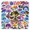 50 PCS Luminous Tree of Life Stickers: Colorful Cartoon Decor for Journals, Water Bottles, Storage Boxes & Stationery