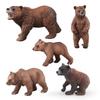 Realistic Wild Bear Toy Set: Big Brown Bear Model