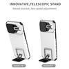 For iPhone 16 Case Camera Slider PC + TPU Phone Cover with Kickstand