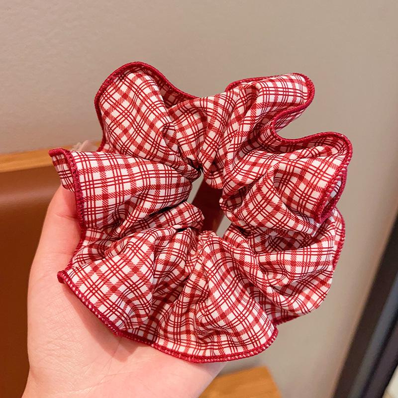 Red Sweet Polka Dot Ponytail Hair Tie - 2025 Large Intestine Bun High-Grade Headdress Accessory
