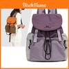 Japanese Flap Drawstring Backpack With Waterproof Nylon For Casual Travel And Unisex Use