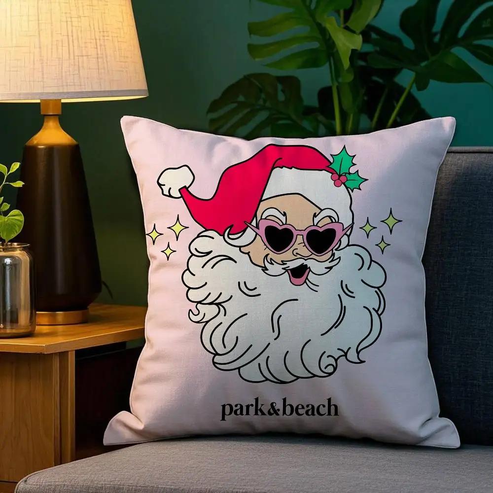 Rap Santa Claus Pillow Case Plush Fabric Soft Double Sided Print Sofa Cushion Cover Throw Pillow Covers