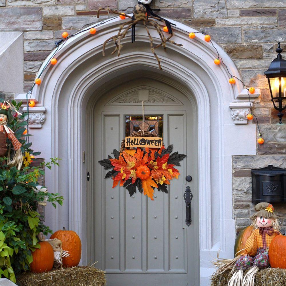 

Подвесная реалистичная тыква на Хэллоуин для входной двери, домашний декор, венок, подвеска, цветочные венки 1