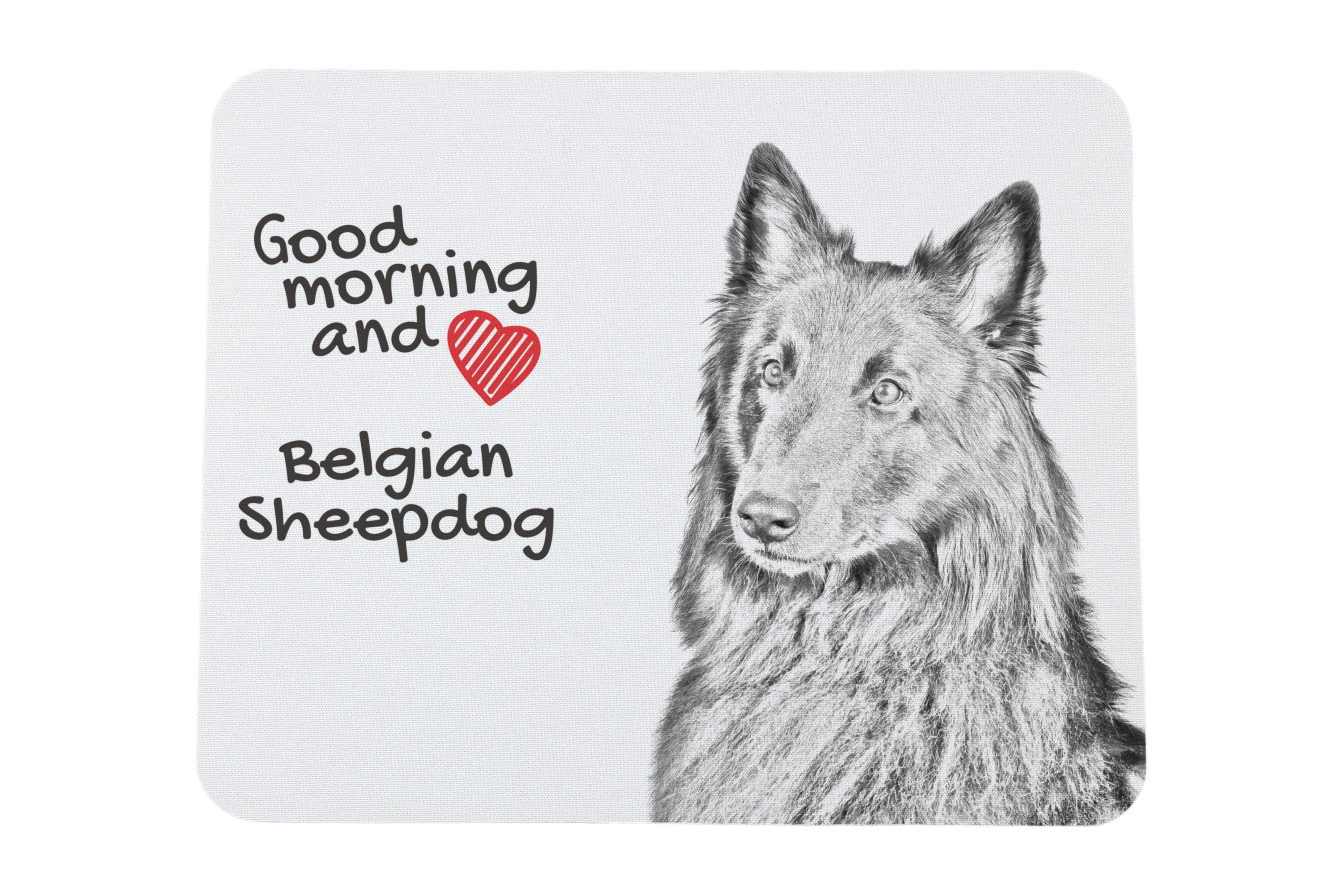 

Belgian Shepherd Dog, Belgian Sheepdog - mouse pad with print, personalized dog-themed mouse pad, unique gadget for an office worker by Art-Dog brand білий