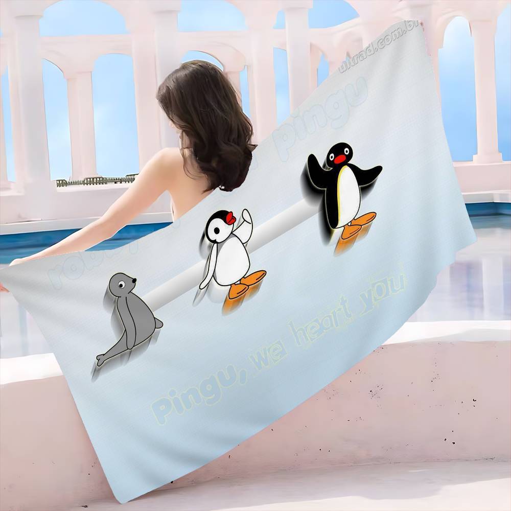 Kreskówka P-Pingu P-Pingwin Film Anime Ręcznik Plażowy do Pływania Miękki Chłonny Myjka Prezenty dla Dzieci na Podróż Kemping Siłownię