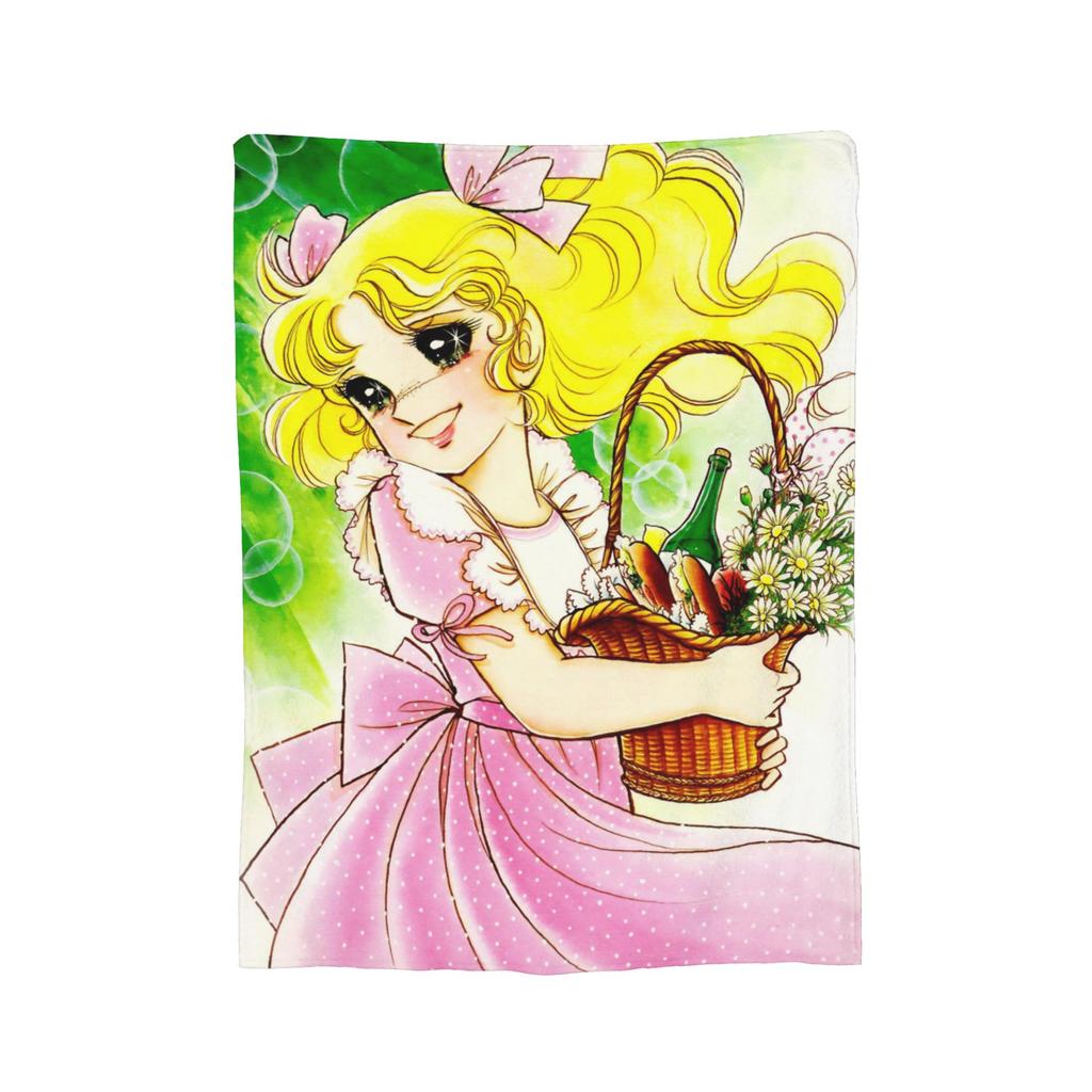 Candy Candy Manga Decke Korallenfleece Plüsch Sommer Atmungsaktiv Super Weich Überwurfdecken für Bettwäsche Reise Steppdecke