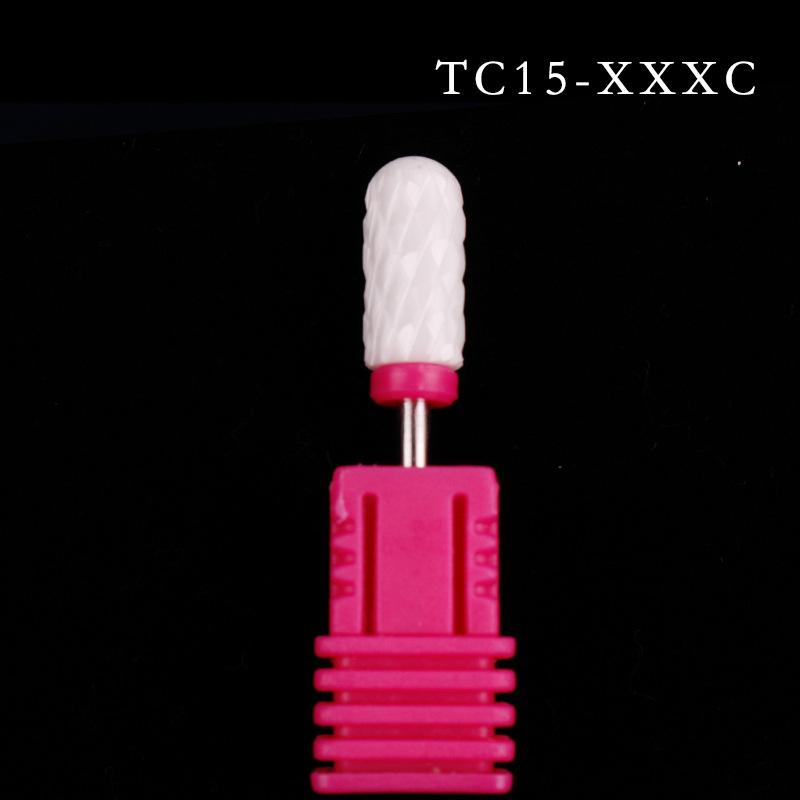 Nail Art Ceramic Grinding Head, Single Corn Bullet Cylindrical Rocket-Shaped Nail Electric Grinding Machine Accessories Grinding Head