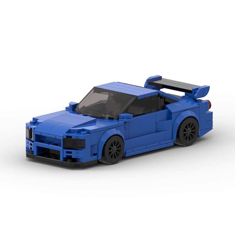 Building Block Car MOC-84758 Nisang R34 Skyline GT-R 8 Grid Car Assembly Model