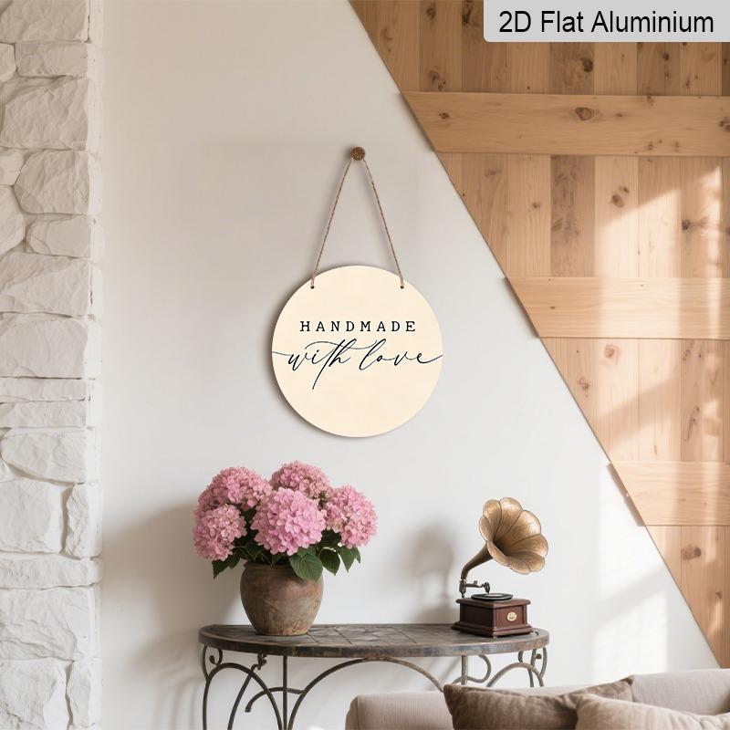 2D Flat Retro Aluminum Wall Stickers In Various Sizes. "Handmade with Love" Handmade Themed Hanging Ornaments with A Minimalist Style A Perfect