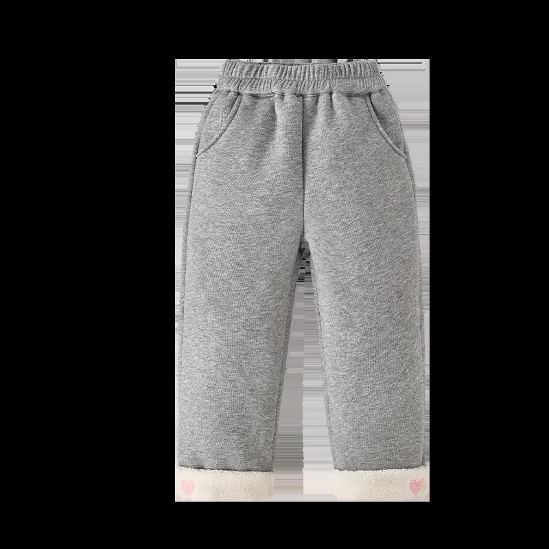 Girls' Winter Fleece-Lined Antibacterial Pants - Thickened, Temperature Locking, Straight Fit