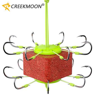 2pcs Flip Fishhooks for Carp Fishing Flap Explosion String Hook Set Spring Carbon Steel 8 Barbed Hooks Tackle Pesca 6-12# T4