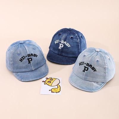 Spring Unisex Baby Duckbill Cap: Soft Brim, Letter Embroidery, Sun Protection