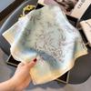 Beach Sunscreen Kerchief Luxury Design Square Scarves Women Popular 70X70Cm Silk Hijab The Four Seasons Headscarf