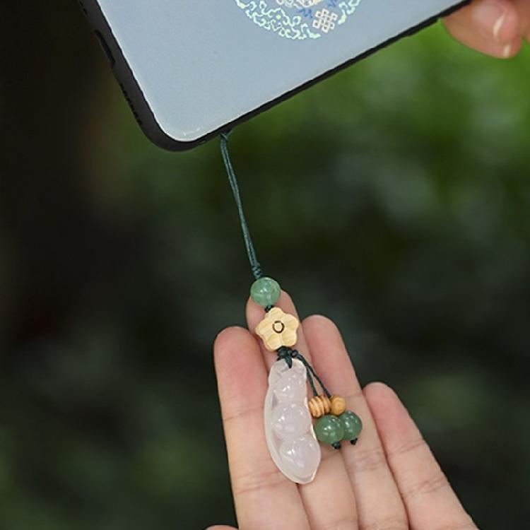 Beautifully Crafted Chalcedony Lucky Bean Pendant Accessory Offering Elegance And Practicality For All Occasion