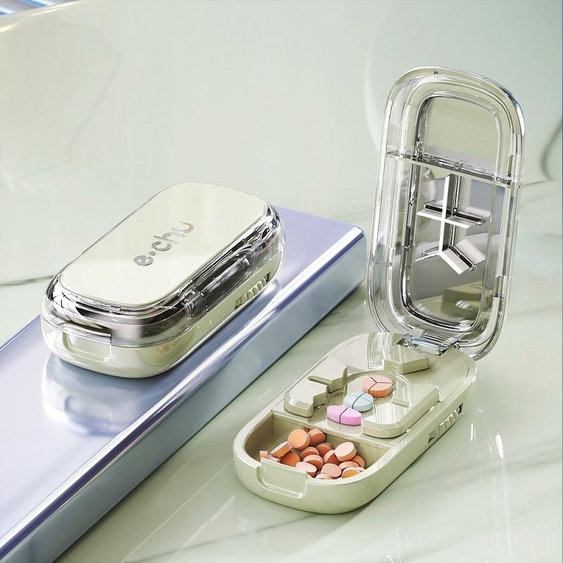 Adjustable Pill Cutter Splitter Fits Multiple Pills at Once 12/3/4 in 1 Pill Cutter with Hidden Sharp Blade Dustproof Cutter
