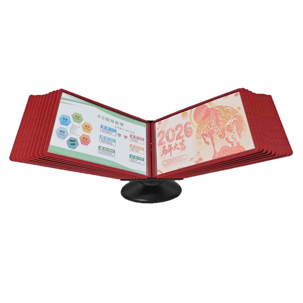 2026 A4 Horizontal Rotating File Holder: Desktop Document Rack & Flip Folder