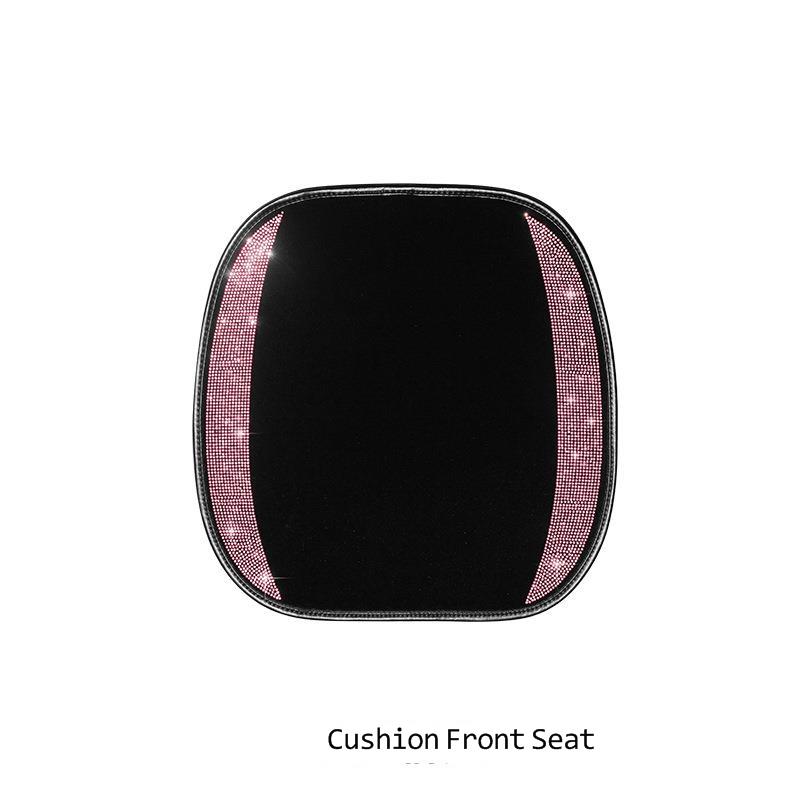 Autositzbezug-Set, Bling-Innenzubehör für Frauen, Diamant-Kopf-Rückenlehnenkissen-Schutz, Rücksitz-Schutzpolster