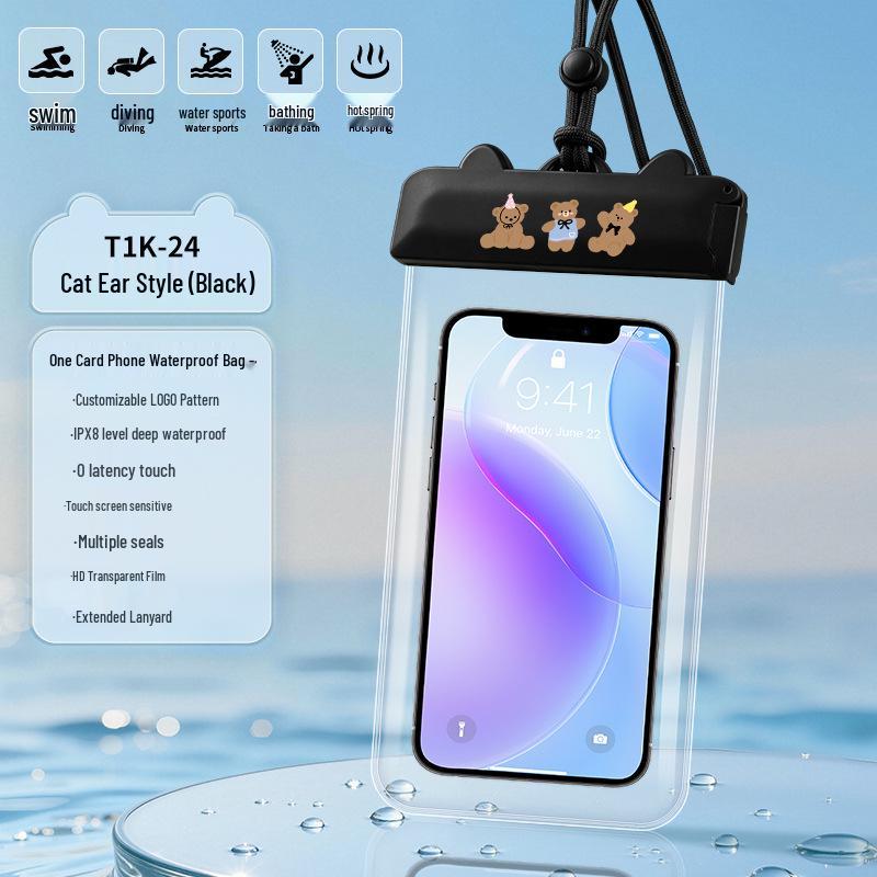 X8 Cartoon TPU Waterproof Floating Phone Case - Touchscreen Compatible for Swimming & Rafting