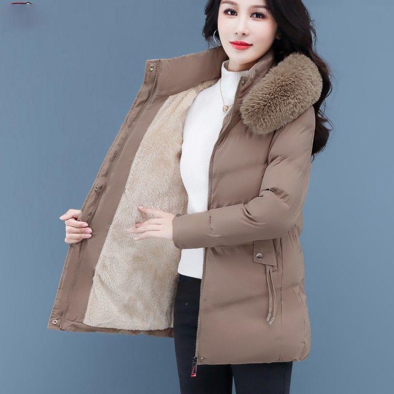 Winter Women's Down Cotton-Padded Jacket Girl Medium Long Coat Cold-Resistant And Warm Winter Clothes