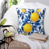 Blue Toned Watercolor Lemon Tile Square Pillowcase Cushion Cover Pillow Case Throw Pillow Cover for Home Sofa Living Room