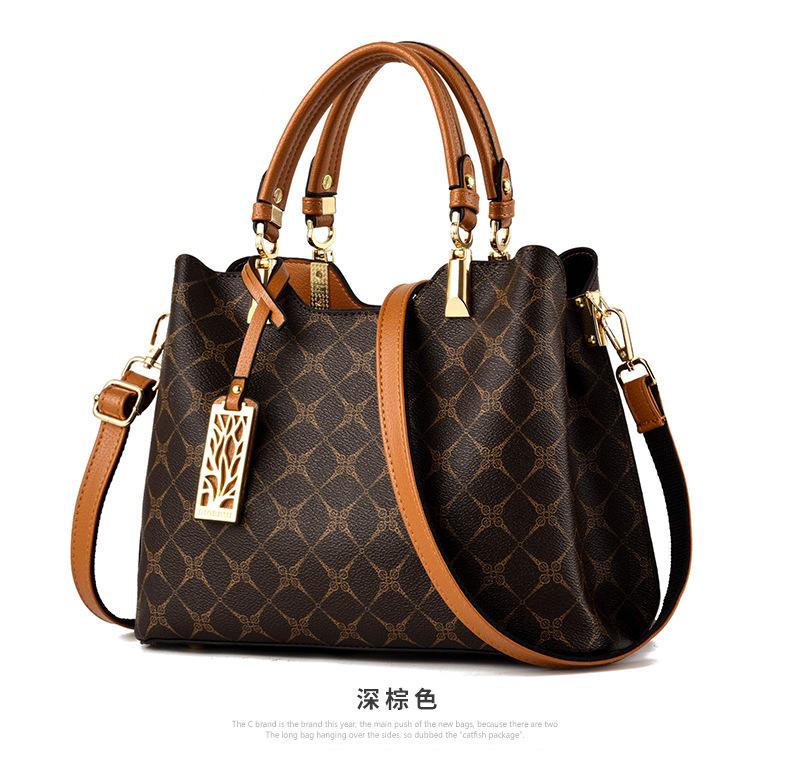 Tasche Neues Temperament Damen-Handtasche Pendler Weiches Leder Große Kapazität Umhängetasche Geprägte Schulter-Tragetasche