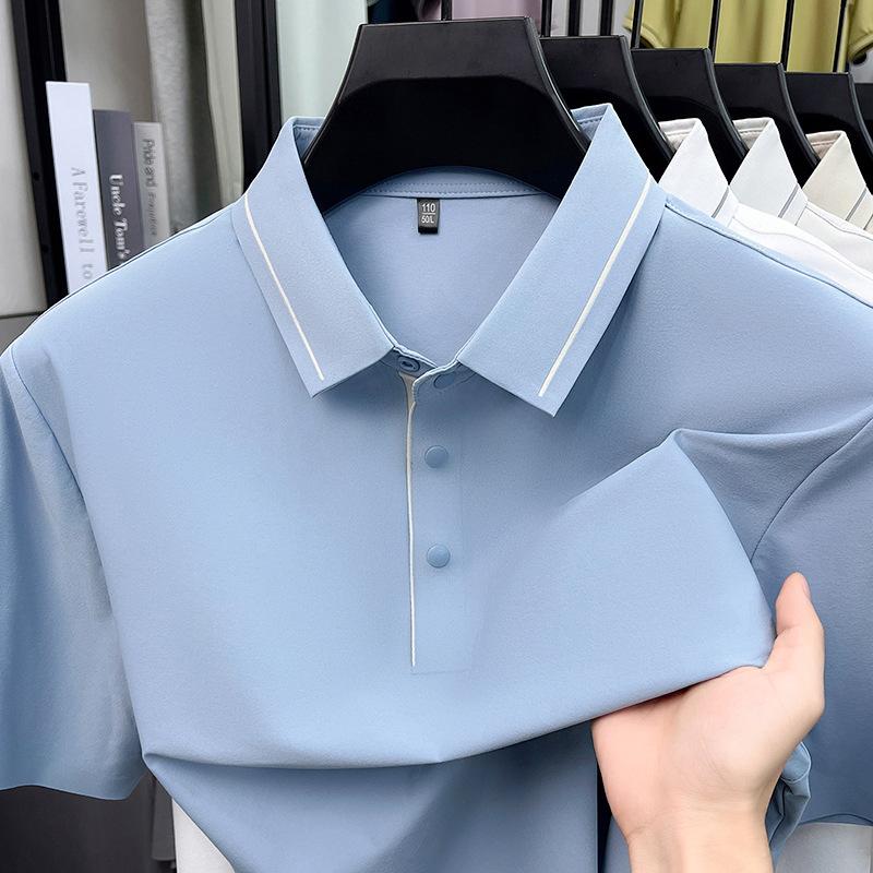 Summer Men s Short Sleevet Lapel Collar Fashion Casual Polo Shirt M