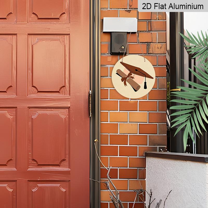 2D Flat Aluminum Graduation-themed Wall Hangings, Available in Multiple Sizes, Featuring A Minimalist Graduation Cap Bohemian Design Making Them A