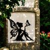 Modern Laser Cut Metal Wall Sculpture 15.75in Fairy Design for Home Garden Yard Decor Indoor Outdoor