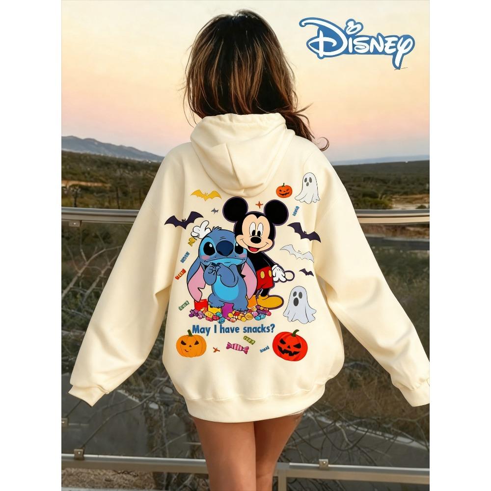 Disney Eltern-Kind-Outfits Mickey und Stitch Halloween Kürbis Mehrfarbig Verfügbar Hoodies für Herbst und Winter Geschenke