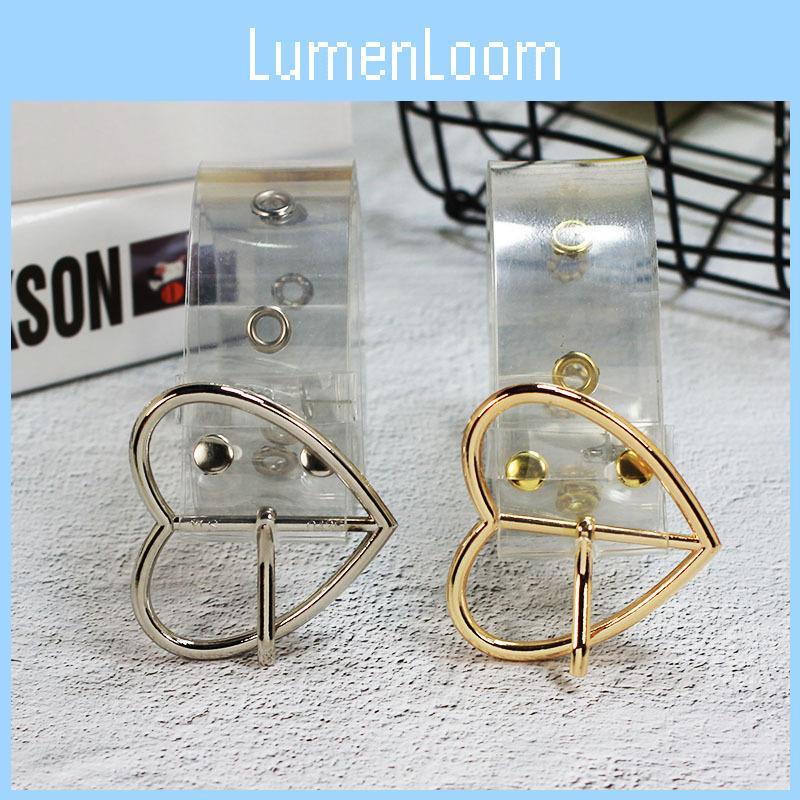 Womens Clear Resin Belt With Heart Or Circle Buckle For Casual Dressing And Student Style