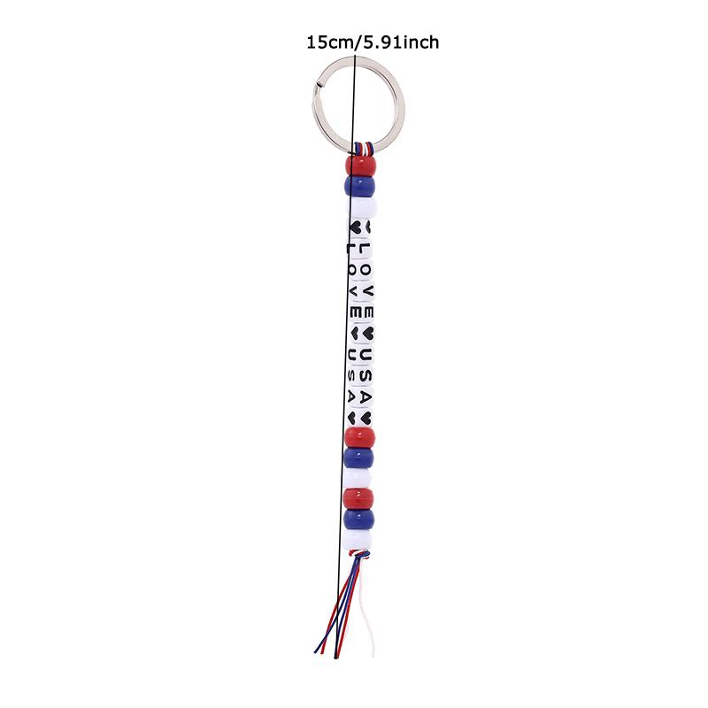 WTEMPO Creative Keychain Kit LOVE USA & AMERICAN Letter Beads Keychains Handbags Packbacks Hanging Keychian Pendents Festival Holiday Keychain Gifts