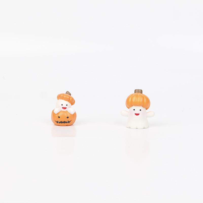 8 Halloween Figurines: Pumpkin, Ghost, Bat, Spider, and Black Cat Ornaments
