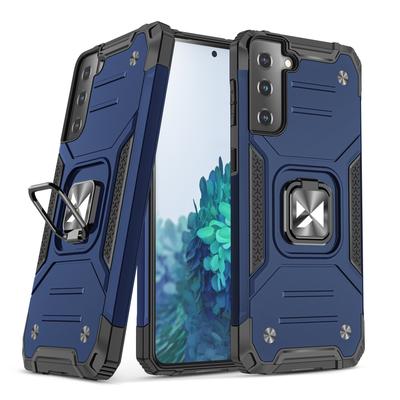 Pancerne Hybrydowe Etui Z Magnetycznym Uchwytem Do Samsung Galaxy S22+ Ring Armor - Niebieski