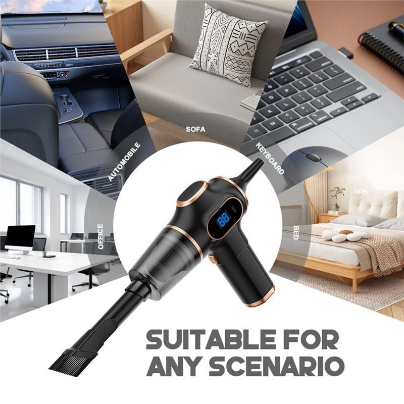 A78E-Car Vacuum Cleaner Wireless High-Power Cleaning Machine Home Appliance Sofa Carpet Cleaner Mini Vacuum For Office& Floor Bl