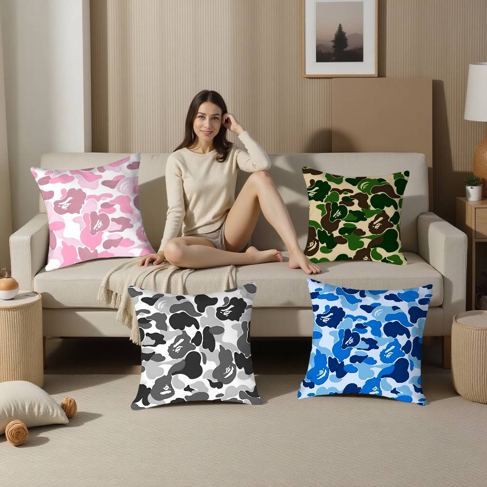 Luxury Camouflage Style Pillow Case Plush Fabric Soft Double Sided Print Sofa Cushion Cover Throw Pillow Covers