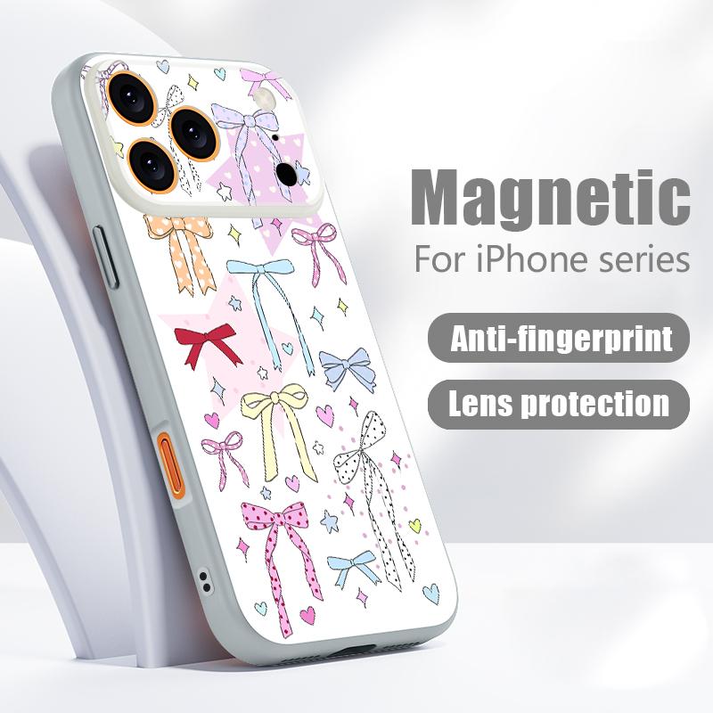 Buntes Schleifenmuster Hülle Für iPhone 17 Pro Max iPhone 16 Pro Max 15 14 13 Magnetisch Für Magsafe Hybrid TPU+PC Matte Abdeckung
