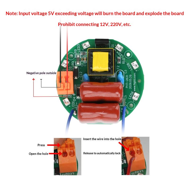 5V DIY Bug Zapper Module Easy Operate Anti-reverse Complete Mosquito Trap Assembly Parts Kit