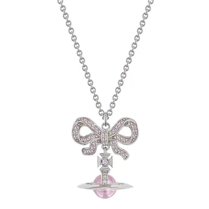 Empress Dowager Opal Purple Orb Saturn Earrings & Necklace Set for Women