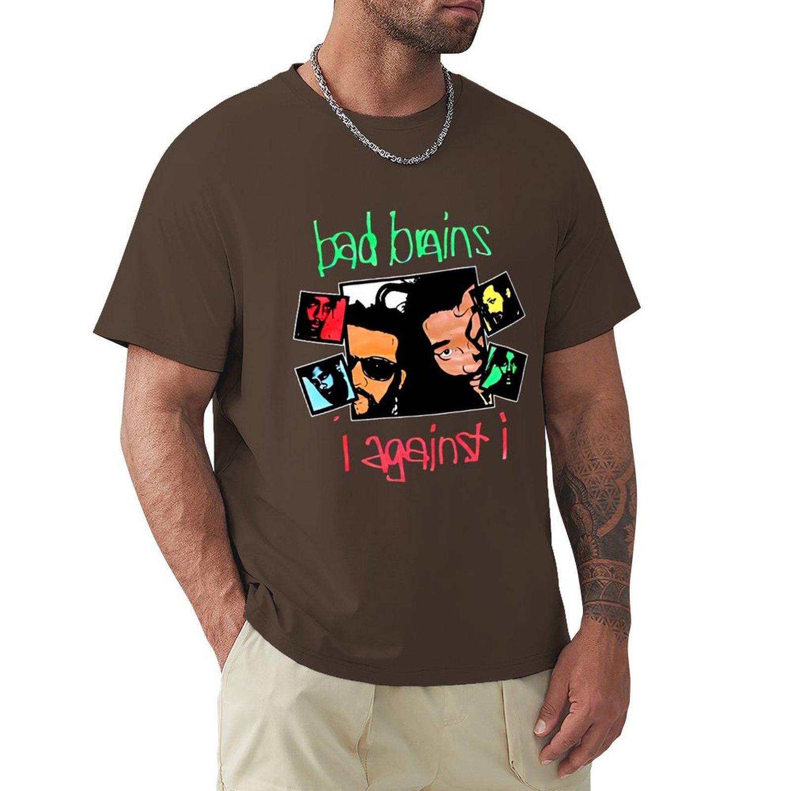 

Bad Brains I Against I Black New T-Shirt Vintage Clothes Tops Summer Tops T Shirts For Men Pack XXXL колір темно кави