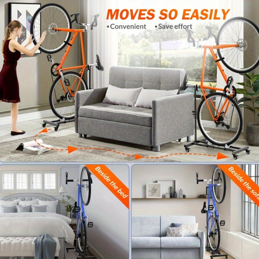 Vertical Bike Stand Freestanding Indoor Bike Storage Rack Upright Bicycle Floor Stand Bike Holder Adjustable Height for Garage