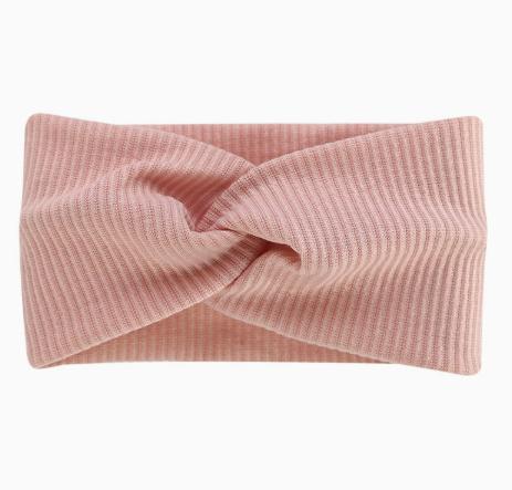Ribbed Cotton Stretch Wide Sports Headband for Running, Yoga and Workout