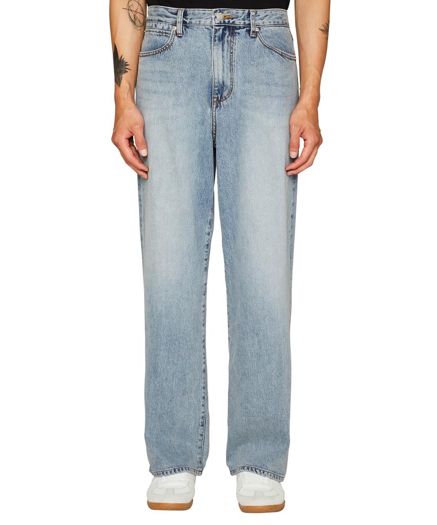 LAB101 Basic Stonewash Wide Denim Pants (Light Blue)