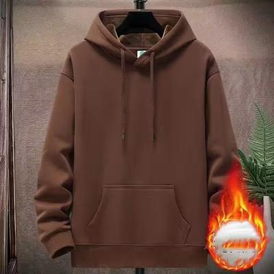 Winter Thick Fleece Hoodie Men  Plus Size Hoodies Male Print Hooded Pullover Big Size Loose Hoodies