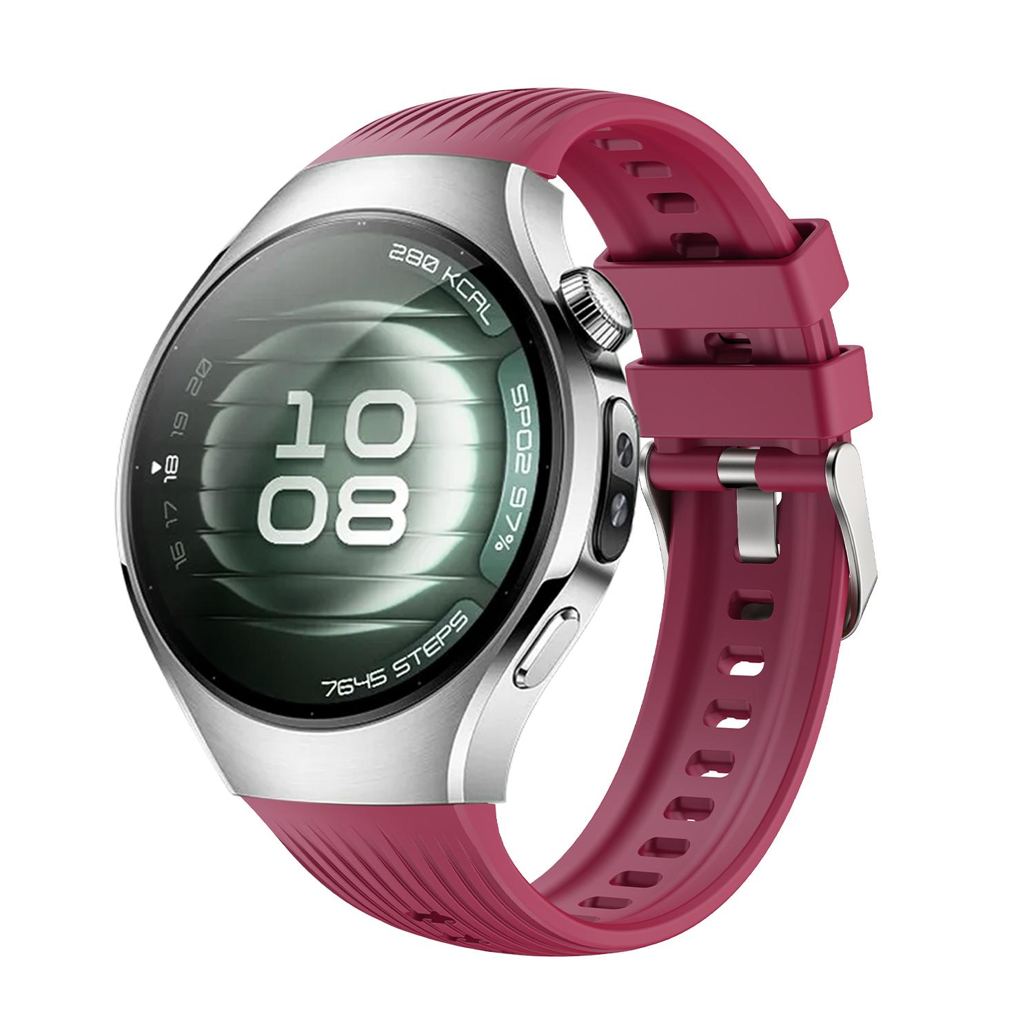 

Ремінець Силіконовий Браслет Для Huawei Watch 5 42MM 46MM М який Замінний Силіконовий Ремінець Для Розумних Годинників Huawei Watch 5 Ремінці HUAWEI Watch 5 42MM вина червоного кольору